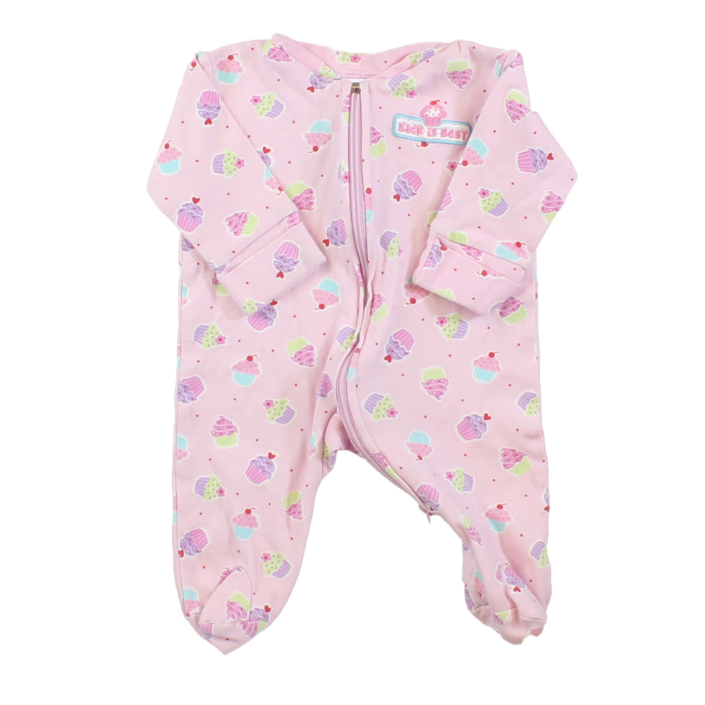 Halo Girls Pink | Cupcakes 1-piece footed Pajamas size: New Born